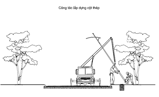 Hướng dẫn lắp dựng cột thép đèn đường